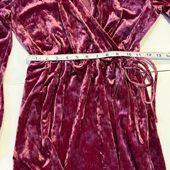 TheGET Mini Wrap Dress Maroon Size Small - Picture 4 of 8